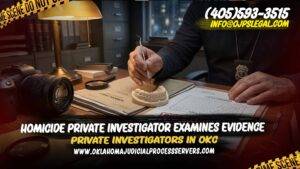 Homicide Private Investigator Examines Evidence